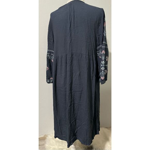 Knox Rose boho embroidered tassels tie dress L - Picture 6 of 6